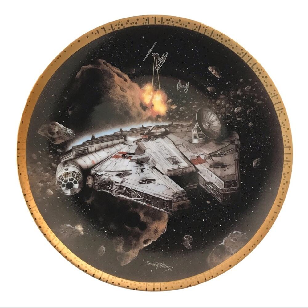 Star Wars Millennium Falcon Plate Vintage Hamilton Collection w/Box
